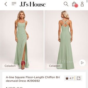 JJ’s House Bridesmaid prom Dress in CELADON. Size 6